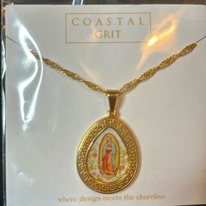 NWT Mother Mary Medallion Necklace By Coastal Grit
